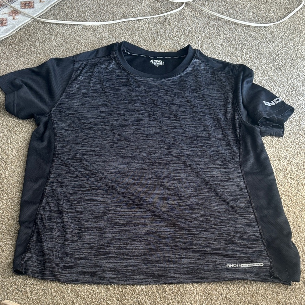 And1 Charcoal and Black Athletic Shirt